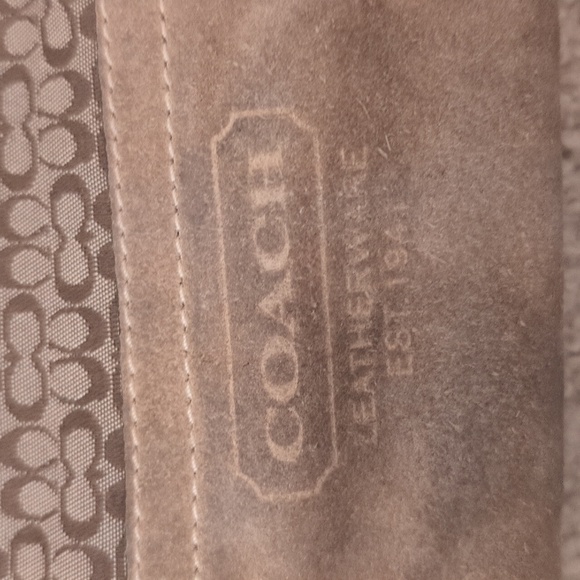 Coach Signature Logo Brown Satchel Handbag - Picture 2 of 11